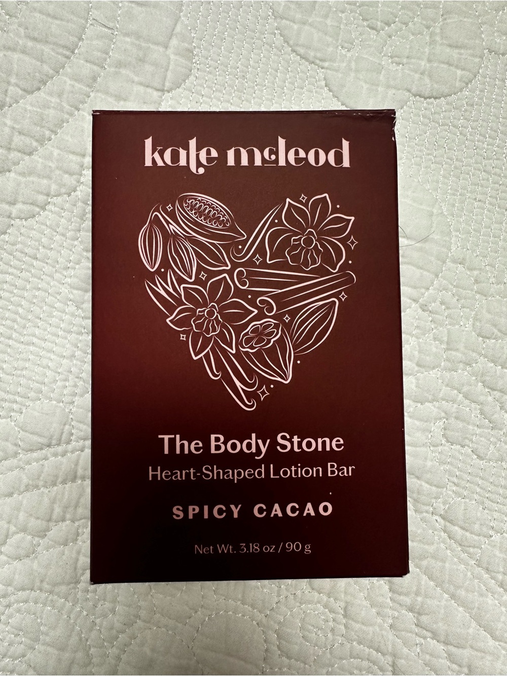 The Body Stone Heart-Shaped Lotion Bar — Spicy Cacao (Brown) Kate McLeod 3.18 oz
